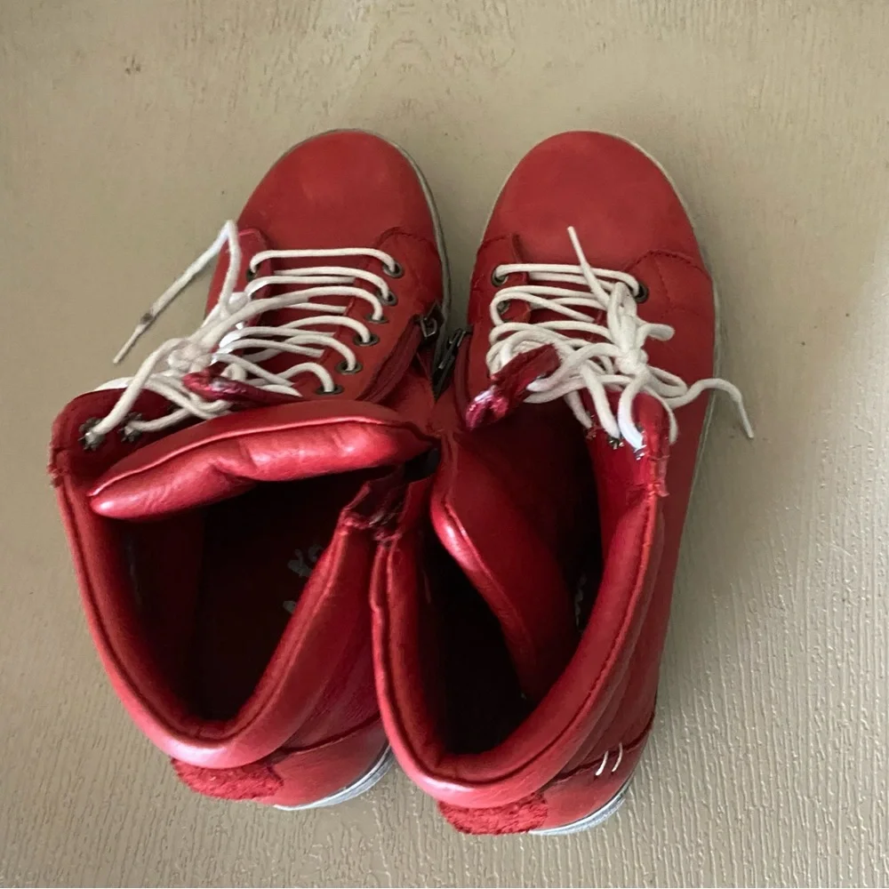 Gelato Tampa High Top Soft Leather Sneaker| Red| Women's Size euro 37